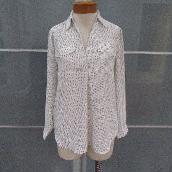 Ann Taylor Long Sleeve Popover Blouse - Picture 1 of 5